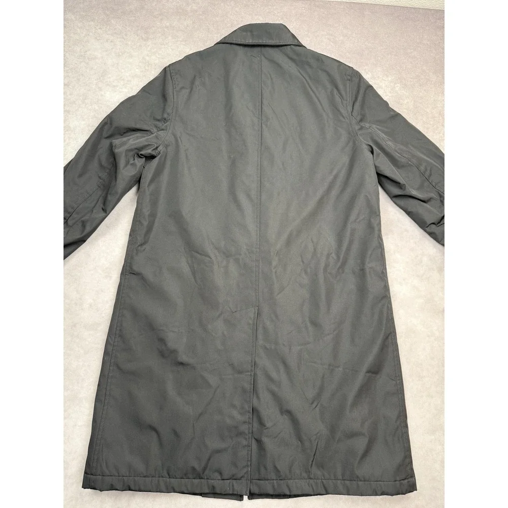 VTG GAP Coat Women Medium Black Long Insulated Button‎ Polyester Lined Jacket